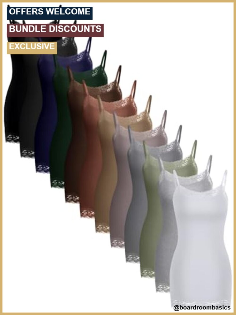 Women Lace Trim Long Camisole V Neck Slim Fit Layering Tank Top